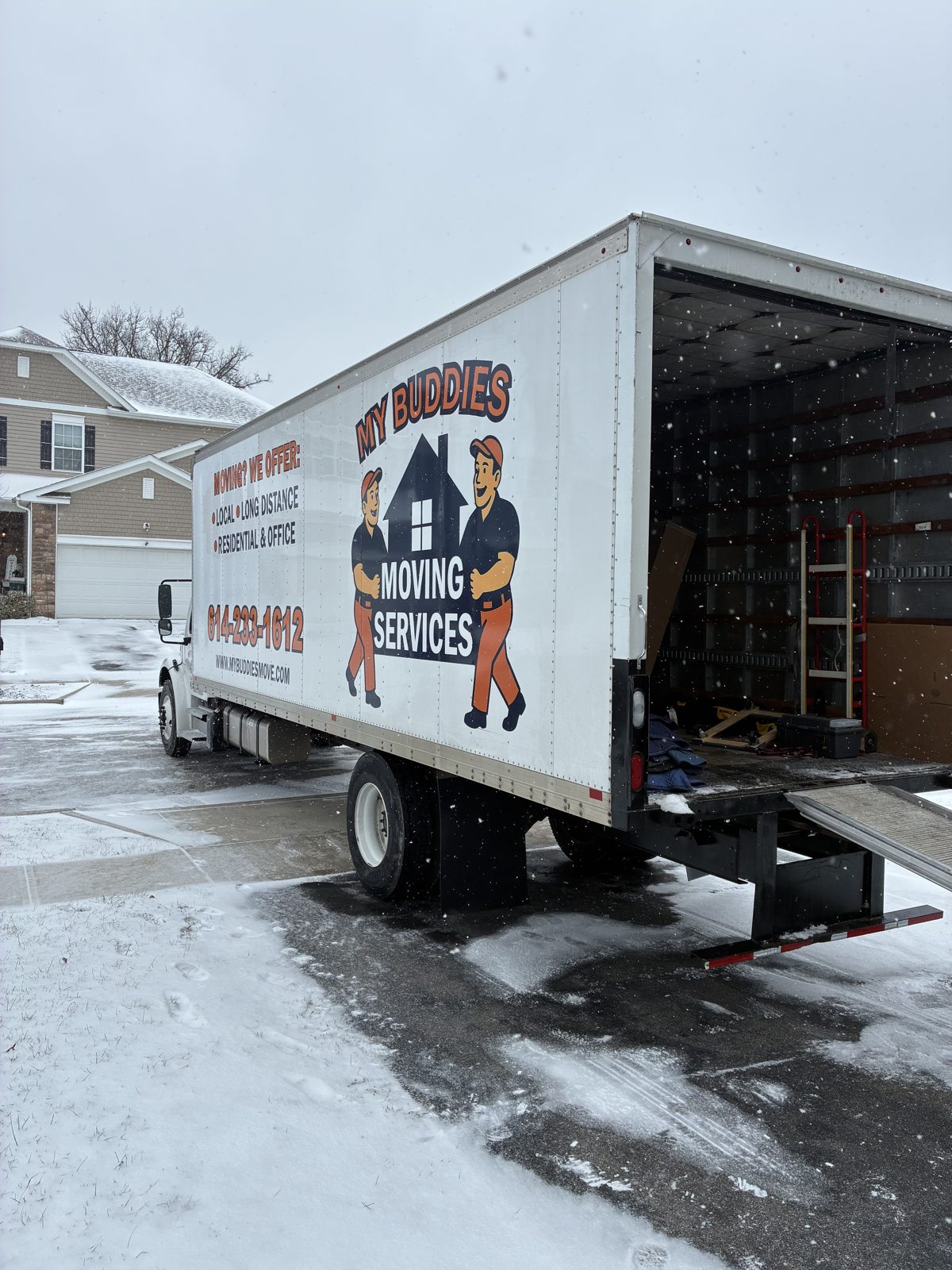 My Buddies Moving truck loaded for a winter move